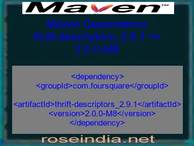 Maven dependency of thrift-descriptors_2.9.1 version 2.0.0-M8