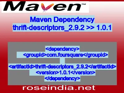 Maven dependency of thrift-descriptors_2.9.2 version 1.0.1