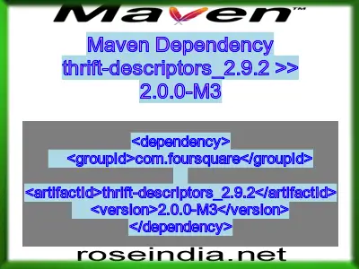 Maven dependency of thrift-descriptors_2.9.2 version 2.0.0-M3