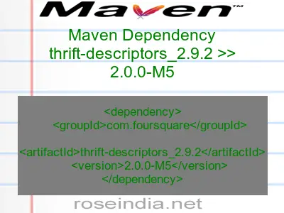 Maven dependency of thrift-descriptors_2.9.2 version 2.0.0-M5