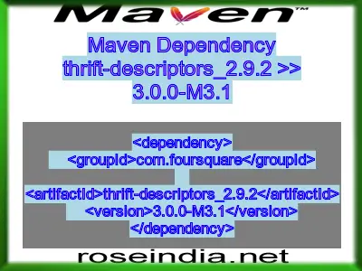 Maven dependency of thrift-descriptors_2.9.2 version 3.0.0-M3.1