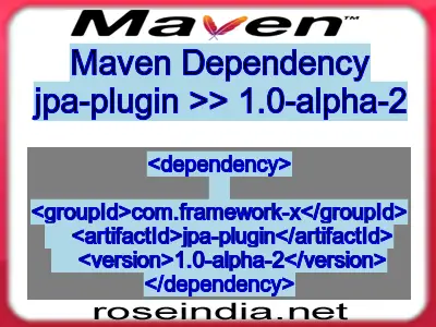 Maven dependency of jpa-plugin version 1.0-alpha-2