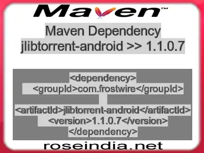 Maven dependency of jlibtorrent-android version 1.1.0.7