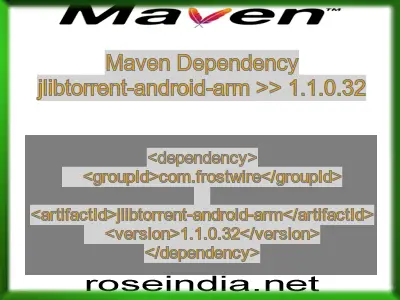 Maven dependency of jlibtorrent-android-arm version 1.1.0.32