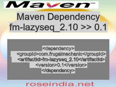 Maven dependency of fm-lazyseq_2.10 version 0.1