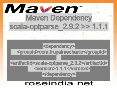 Maven dependency of scala-optparse_2.9.2 version 1.1.1