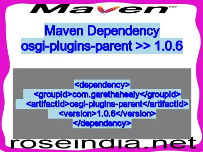 Maven dependency of osgi-plugins-parent version 1.0.6