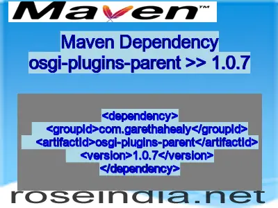 Maven dependency of osgi-plugins-parent version 1.0.7