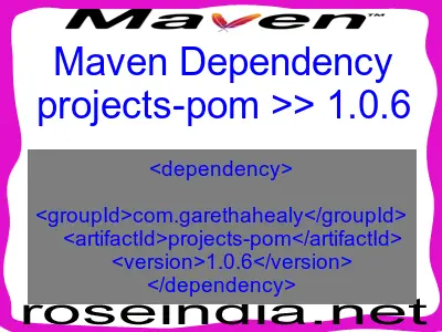 Maven dependency of projects-pom version 1.0.6