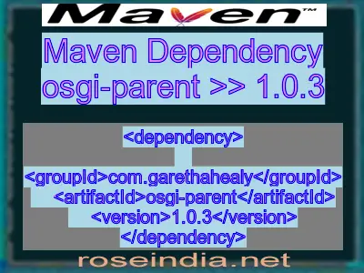 Maven dependency of osgi-parent version 1.0.3