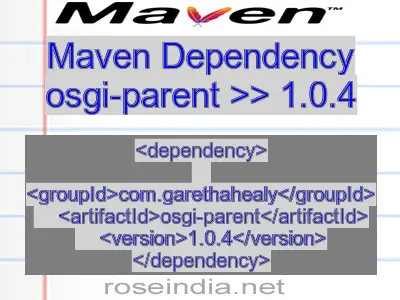 Maven dependency of osgi-parent version 1.0.4