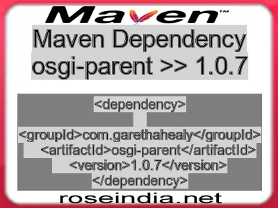 Maven dependency of osgi-parent version 1.0.7