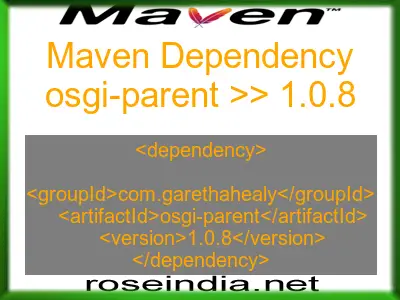 Maven dependency of osgi-parent version 1.0.8