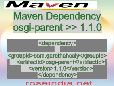 Maven dependency of osgi-parent version 1.1.0