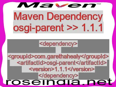 Maven dependency of osgi-parent version 1.1.1