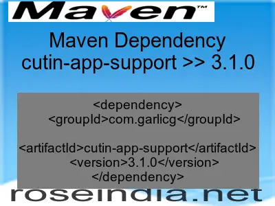 Maven dependency of cutin-app-support version 3.1.0