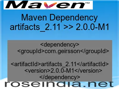 Maven dependency of artifacts_2.11 version 2.0.0-M1