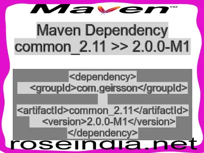 Maven dependency of common_2.11 version 2.0.0-M1