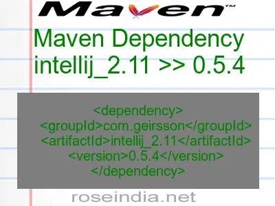 Maven dependency of intellij_2.11 version 0.5.4