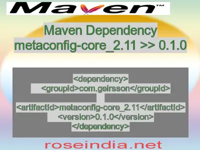 Maven dependency of metaconfig-core_2.11 version 0.1.0