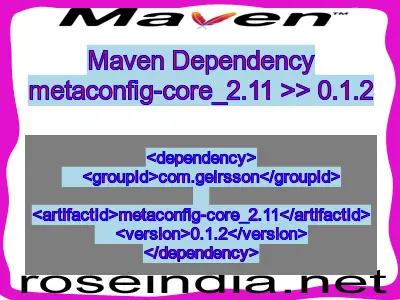 Maven dependency of metaconfig-core_2.11 version 0.1.2