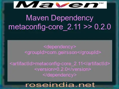 Maven dependency of metaconfig-core_2.11 version 0.2.0