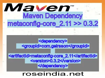 Maven dependency of metaconfig-core_2.11 version 0.3.2