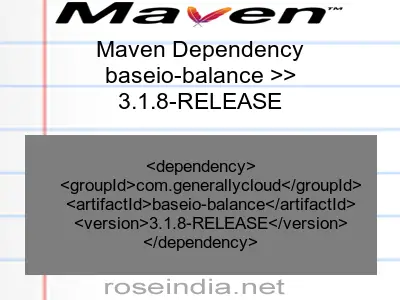 Maven dependency of baseio-balance version 3.1.8-RELEASE