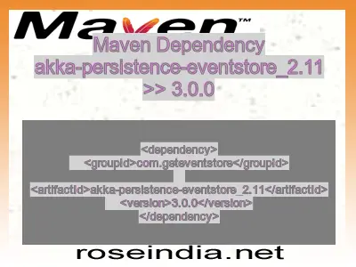 Maven dependency of akka-persistence-eventstore_2.11 version 3.0.0