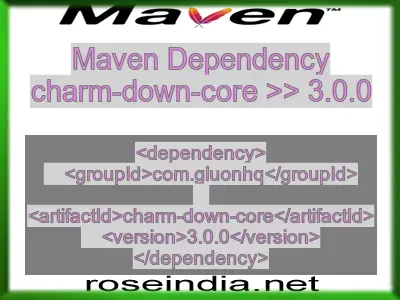 Maven dependency of charm-down-core version 3.0.0