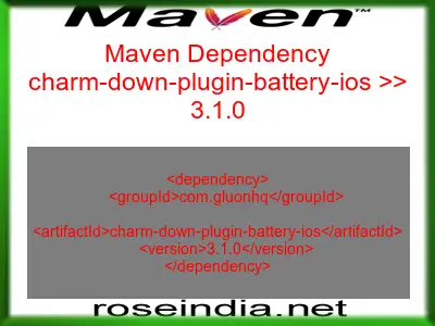 Maven dependency of charm-down-plugin-battery-ios version 3.1.0