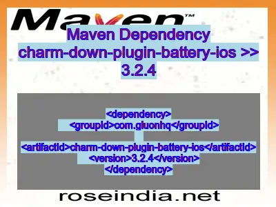 Maven dependency of charm-down-plugin-battery-ios version 3.2.4