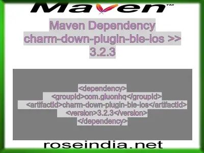 Maven dependency of charm-down-plugin-ble-ios version 3.2.3