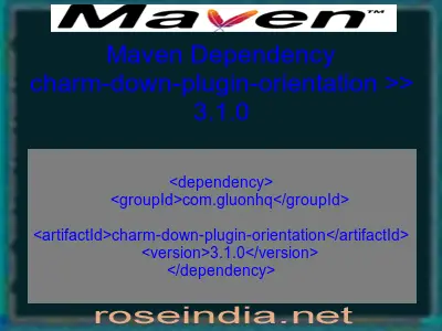 Maven dependency of charm-down-plugin-orientation version 3.1.0