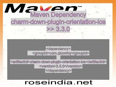 Maven dependency of charm-down-plugin-orientation-ios version 3.3.0