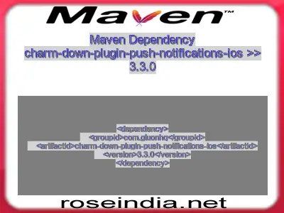 Maven dependency of charm-down-plugin-push-notifications-ios version 3.3.0