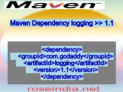 Maven dependency of logging version 1.1