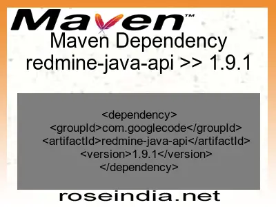 Maven dependency of redmine-java-api version 1.9.1