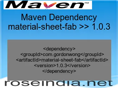 Maven dependency of material-sheet-fab version 1.0.3