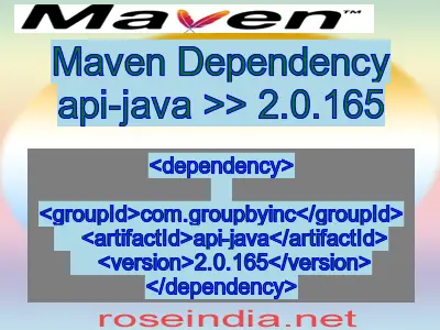 Maven dependency of api-java version 2.0.165