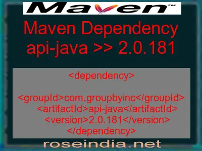 Maven dependency of api-java version 2.0.181