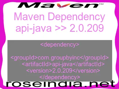 Maven dependency of api-java version 2.0.209