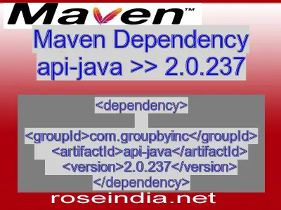 Maven dependency of api-java version 2.0.237