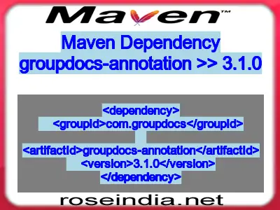 Maven dependency of groupdocs-annotation version 3.1.0