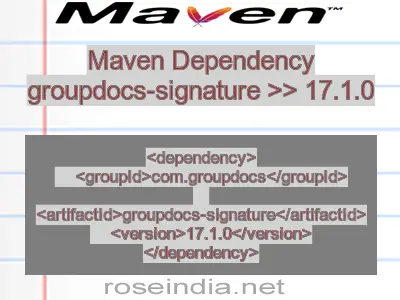 Maven dependency of groupdocs-signature version 17.1.0