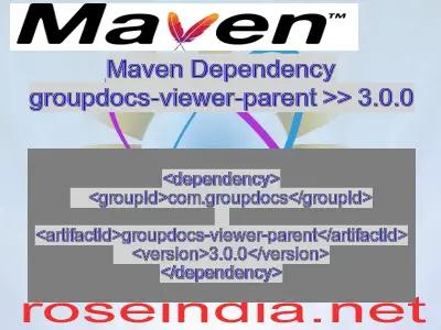 Maven dependency of groupdocs-viewer-parent version 3.0.0