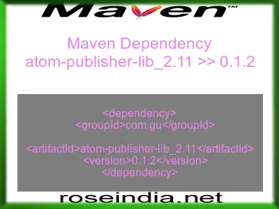 Maven dependency of atom-publisher-lib_2.11 version 0.1.2