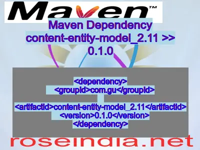 Maven dependency of content-entity-model_2.11 version 0.1.0