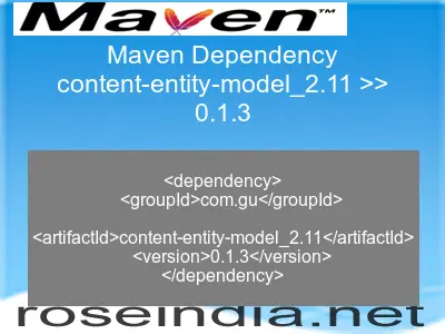 Maven dependency of content-entity-model_2.11 version 0.1.3