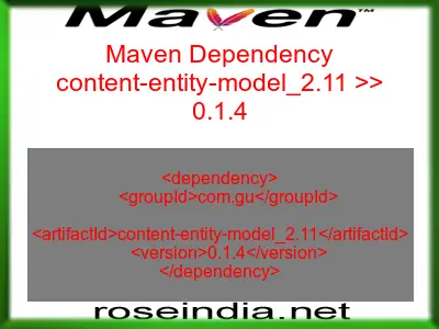 Maven dependency of content-entity-model_2.11 version 0.1.4